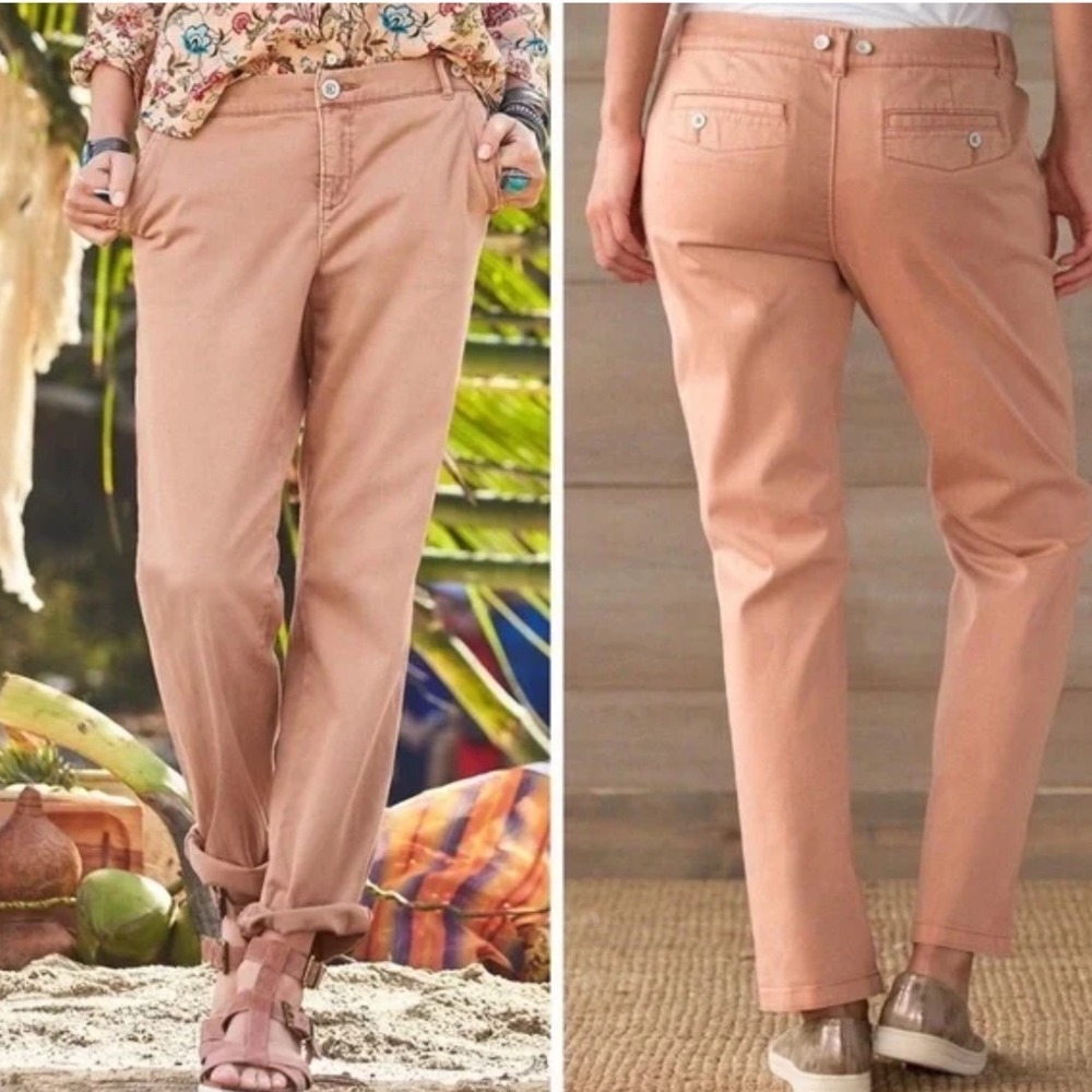 Sundance Womens Coral Peach Cotton Stretch Chino Straight Leg Pants Size 4